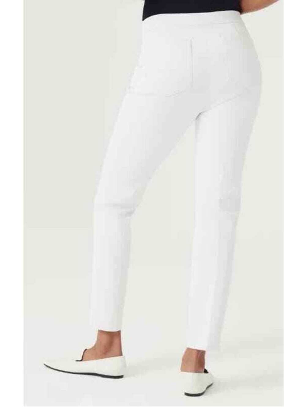 SPANX Classic White On-The-Go Slim Straight Ankle Pants Stretch Twill Size M - Picture 2 of 10